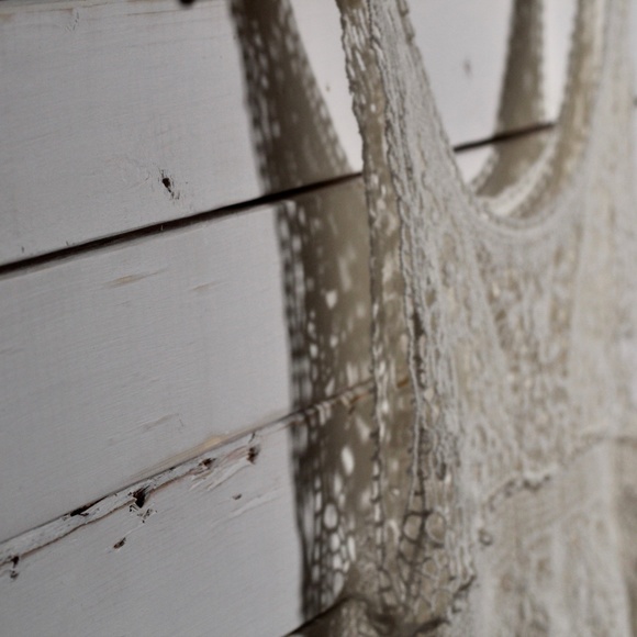 SOLD Hand Crochet Cream Top - Picture 4 of 10